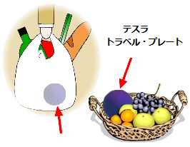 食べる前に、テスラ トラベルプレートで浄化